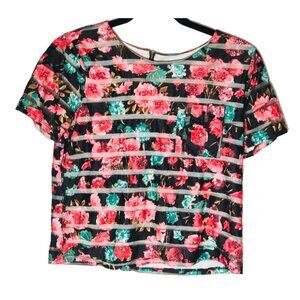 Romeo + Juliet couture short sleeve shirt zipup back & pocket size small READ